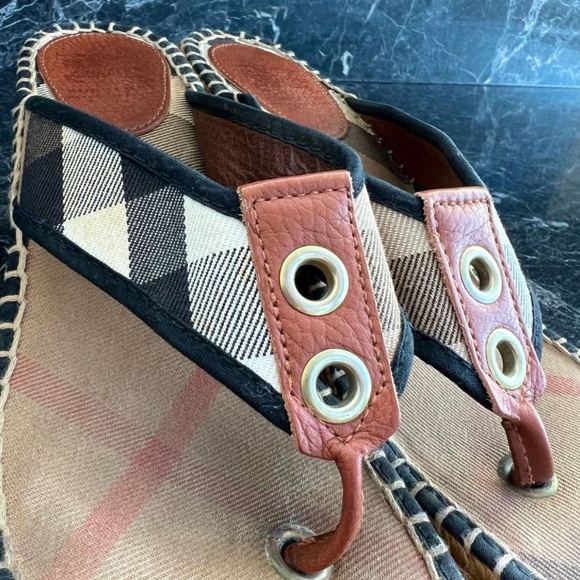 Burberry Nova Espadrille Wedge Sandals - Picture 4 of 6